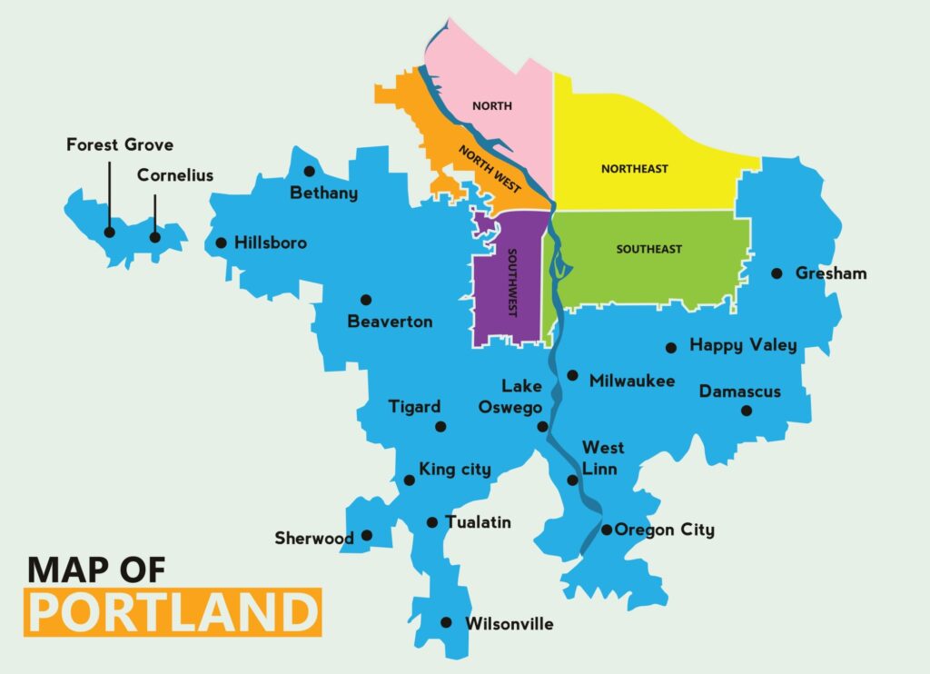 Neighborhoods-of-Portland-map